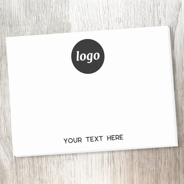Post-it® Logo simple Texte commercial promotionnel (Simple logo with custom text business branding promotional small Post It sticky notes)