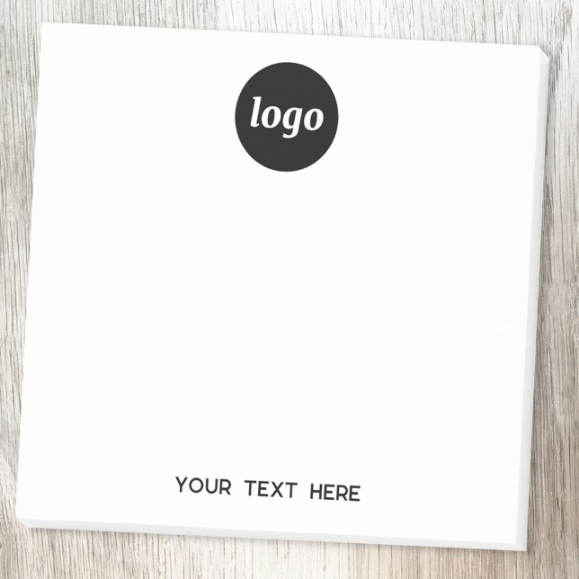 Post-it® Logo simple Texte commercial promotionnel (Simple logo with custom text business branding promotional Post-It sticky notes)