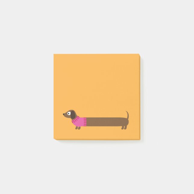 Post-it® Longue illustration mignonne de teckel (Devant)
