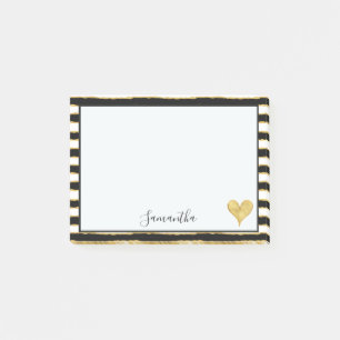 Post-it® L'or blanc noir barre le coeur