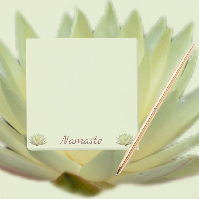 Post-it® Lotus Nénuphar Floral Jaune Namaste Vert pâle (Créateur téléchargé)