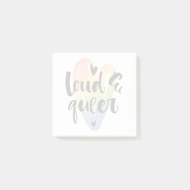 Post-it® Loud et Queer| Coeur aquarelle (Devant)