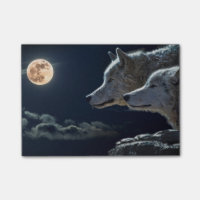 Loups hurlant à la Pleine lune de nuit
