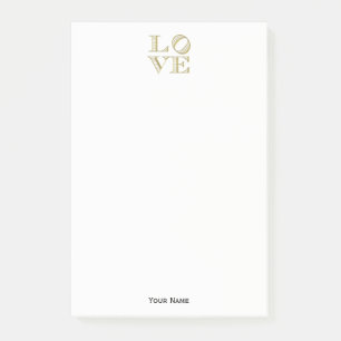 Post-it® LOVE Graphic Text - Faux Gold
