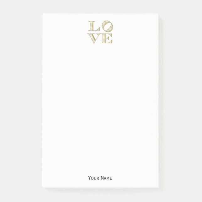 Post-it® LOVE Graphic Text - Faux Gold (Devant)