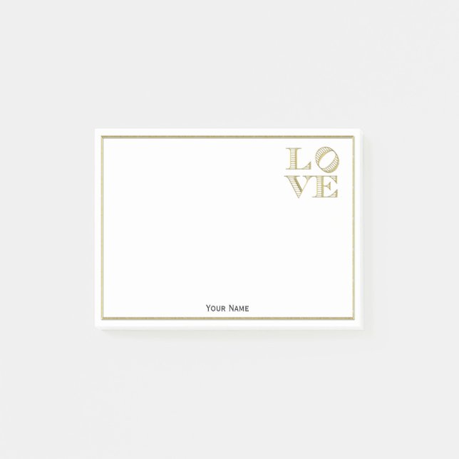 Post-it® LOVE Graphic Text - Faux Gold (Devant)