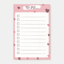 Post-it® Love heart To Do Liste de notes