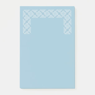 Post-it (lrg) - Interwoven Diamonds in Blue Klebezettel