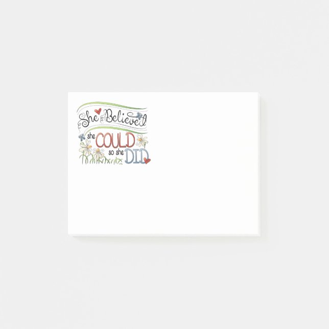 Post-it® Lunatique mignon elle a cru qu'elle pourrait (Devant)
