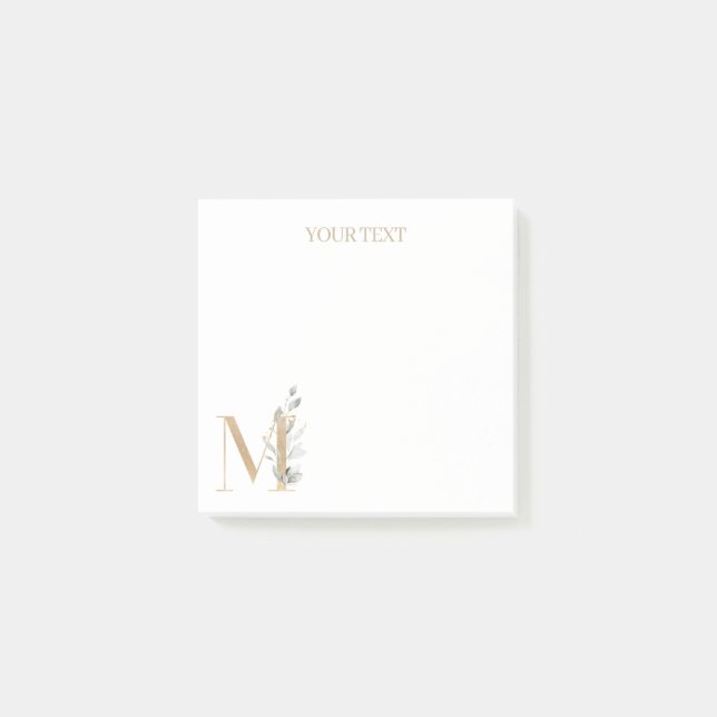 Post-it® M Monogram Floral Notes personnalisées (Devant)