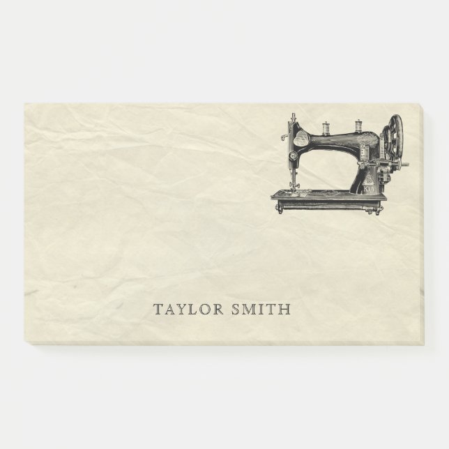 Post-it® Machine à coudre ancienne avec nom (Devant)