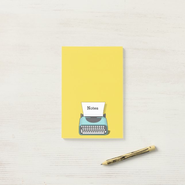 Post-it® Machine à écrire Vintage personnalisée (Sur un bureau)