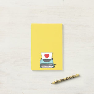 Post-it® Machine à écrire vintage Red Heart Love Post-it No