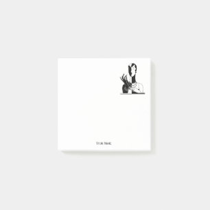 Post-it® Madame vintage With Pearls Blk White d'art déco