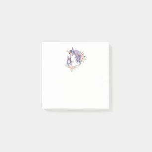 Post-it® Magique Unicorne maman & bébé aquarelle