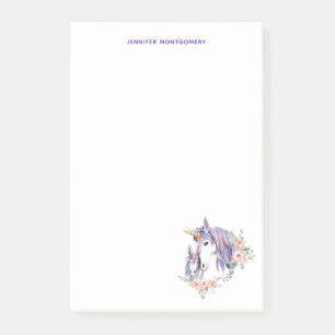 Post-it® Magique Unicorne maman & bébé aquarelle