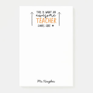Post-it® Magnifique enseignant typographie moderne cadeau o