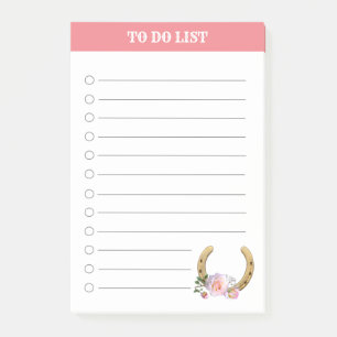 Post-it® Magnifique fer à cheval avec fleurs To Do List