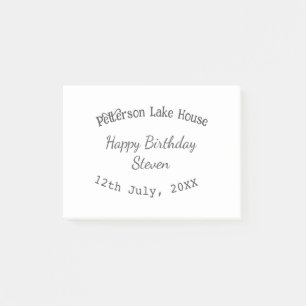 Post-it® Maison de lac plage joyeux anniversaire nom date a