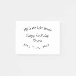 Post-it® Maison de lac plage joyeux anniversaire nom date a