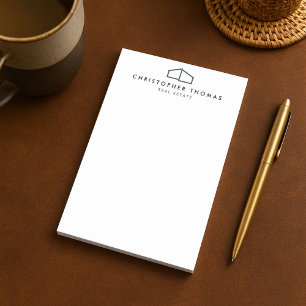 Post-it® Maison moderne Logo Marine Blue Immobilier, Réalis