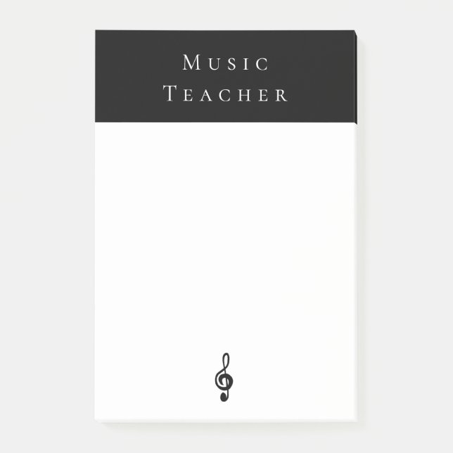 Post-it® Maître de musique Treble Clef noir blanc (Devant)