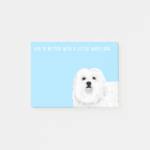 Post-it® Maltais ou coton de Tulears Petit Chien blanc