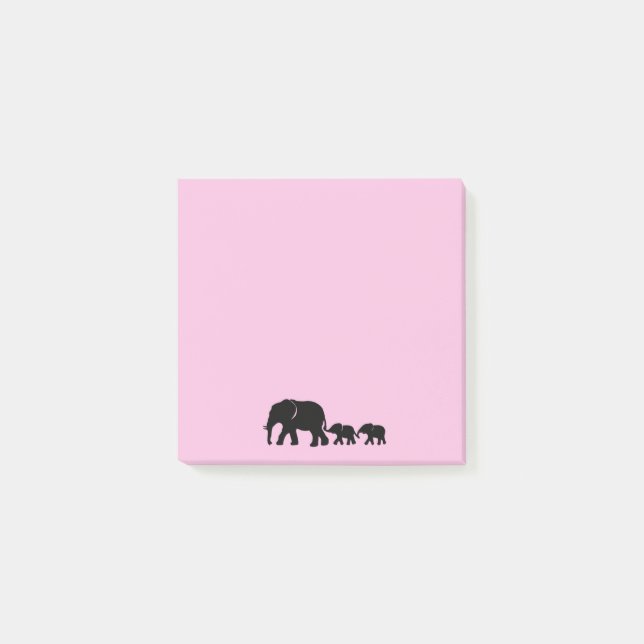 Post-it® Mama Elephant with Babies Post it Notes (Devant)