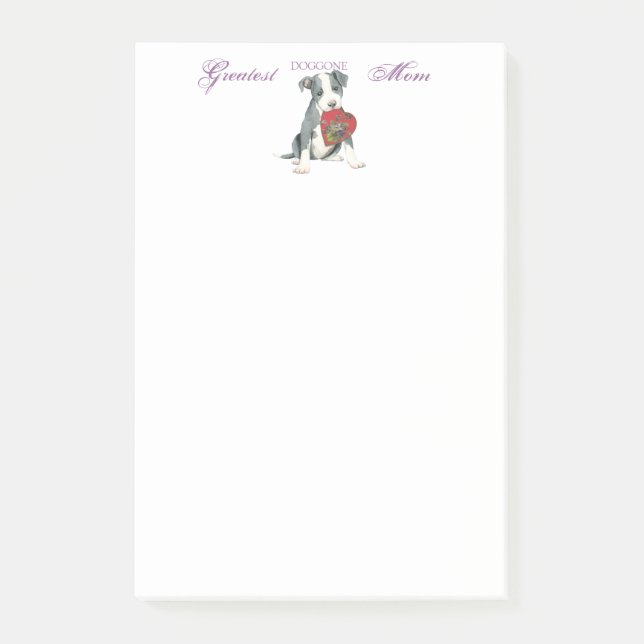 Post-it® Maman de coeur de pitbull (Devant)