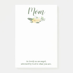 Post-it® Maman floral vert et blanc