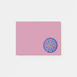 Post-it® mandala Cool violet bleu rose et vert