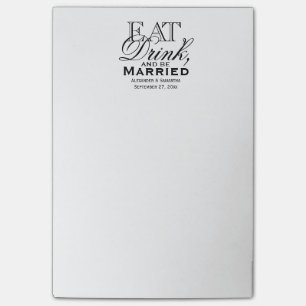 Post-it® Mangez, buvez et soyez marié Mariage personnalisé