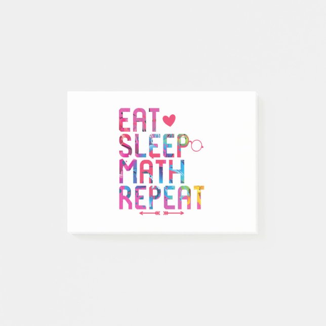 Post-it® Mangez des mathématiques du sommeil Répétez des ma (Devant)