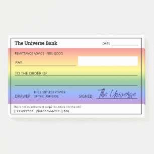 Post-it® Manifestation Argent Arc-en-ciel blanc chèque