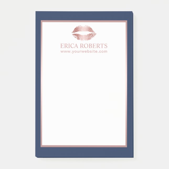 Post-it® Maquillage Artiste Rose Gold Lièvres Moderne Marin (Devant)