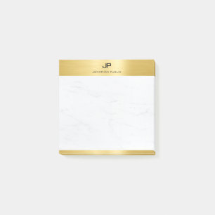 Post-it® Marbre blanc d'or Élégant Modèle moderne