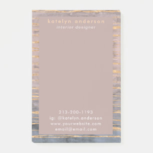 Post-it® Marbre moderne Gold Foil Gemstone Designer d'intér