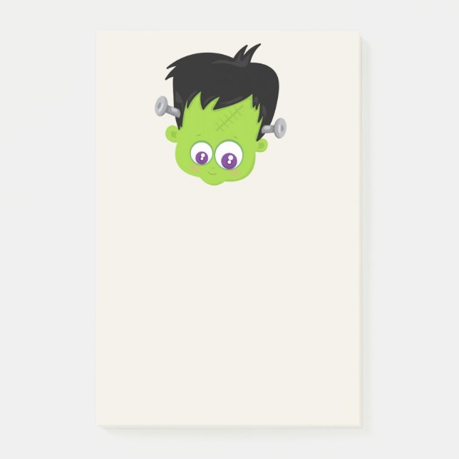 Post-it® Mare Green Frankenstein Monster face Halloween (Devant)