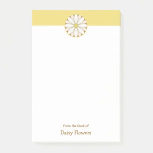 Post-it® Marguerite blanche sur le jaune d'or personnalisé