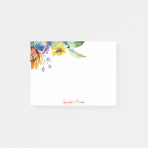 Post-it® Marguerites aquarelle personnalisées