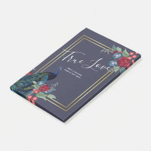 Post-it® Mariage de automne d'hiver Peacock Blue Burgundy
