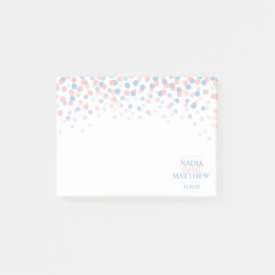 Post-it® Mariage de confettis rose et bleu