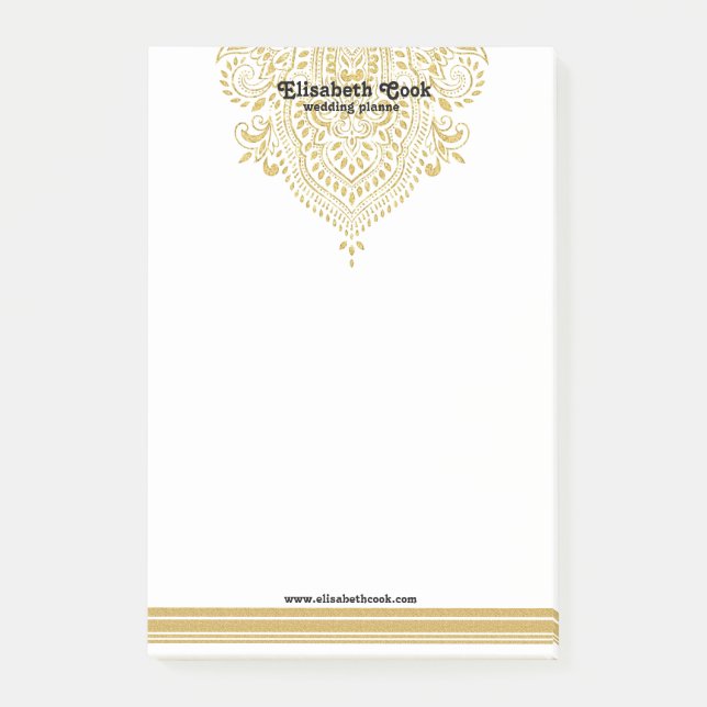 Post-it® Mariage de l'ornement et des rayures Paisley (Devant)