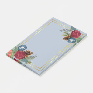 Post-it® Mariage d'Hiver Bourgogne Bleu Canard Moderne