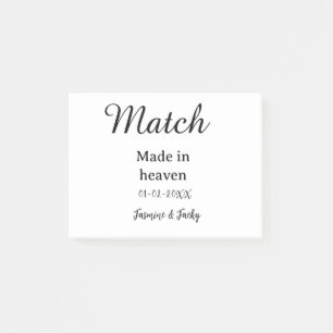 Post-it® Mariage fait au ciel nom date simple calligraphie