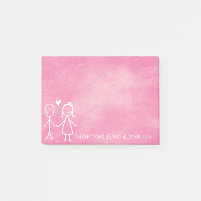 Post-it® Mariage Favor Merci Chalkboard Candy rose (Devant)