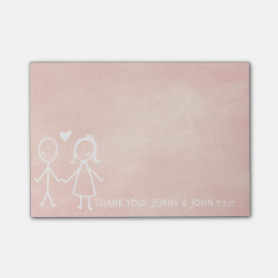 Post-it® Mariage Favor Merci Chalkboard Peach Pastel