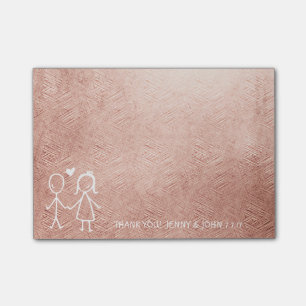 Post-it® Mariage Favor Merci Pink Gold Pastel