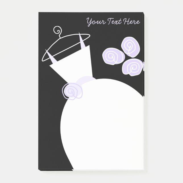Post-it® Mariage Gown Purple texte noir post-it note (Devant)