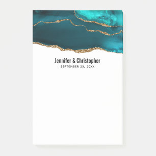 Post-it® Mariage Moderne Élégant Ruban Doré et Agate Sarcel